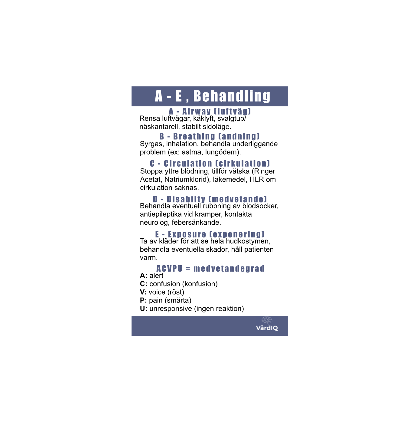 A-E bedömning och behandling