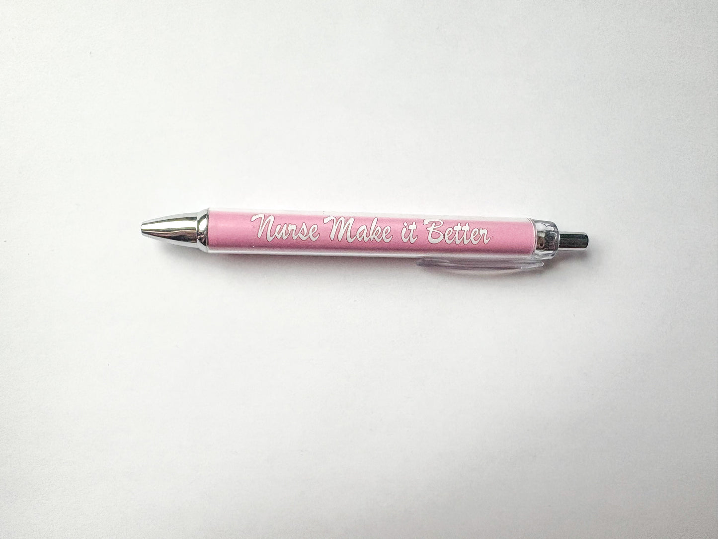 Penna: Nurse, olika färger och text