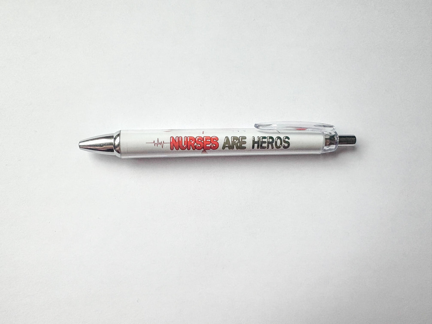 Penna: Nurse, olika färger och text