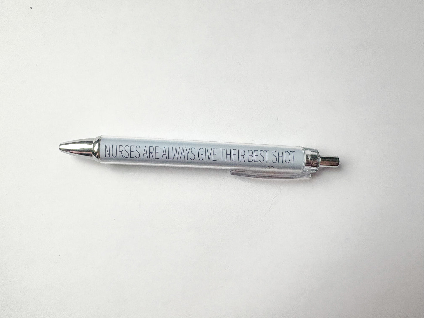 Penna: Nurse, olika färger och text