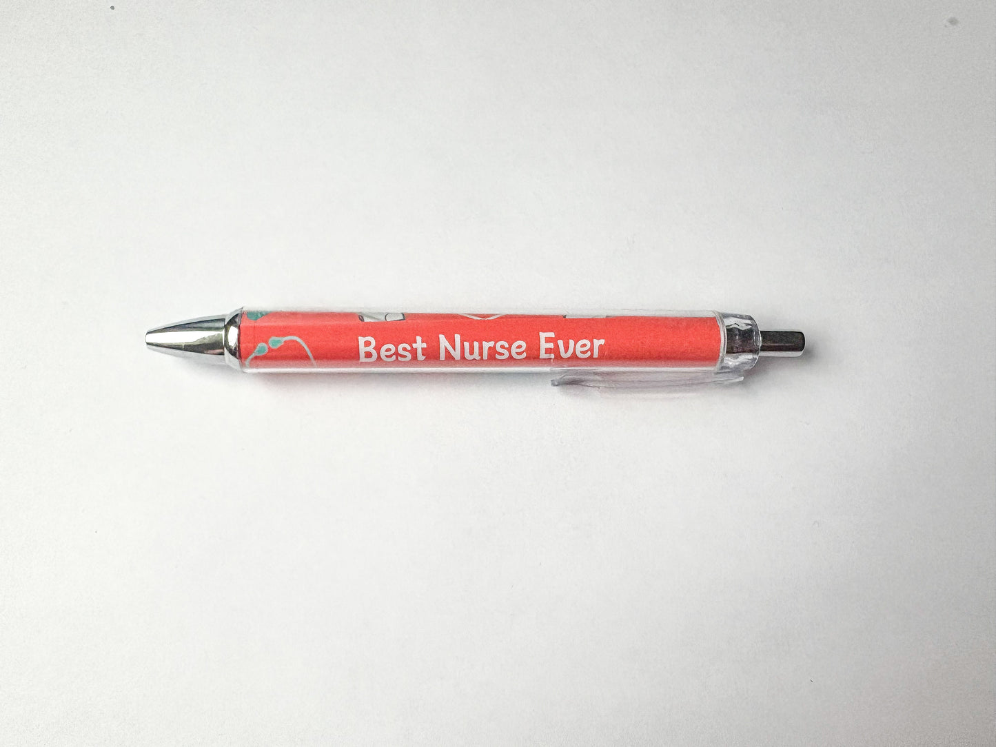 Penna: Nurse, olika färger och text