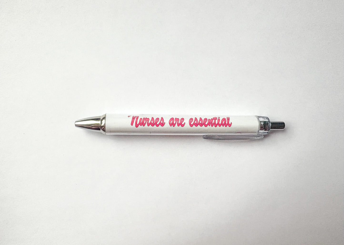 Penna: Nurse, olika färger och text