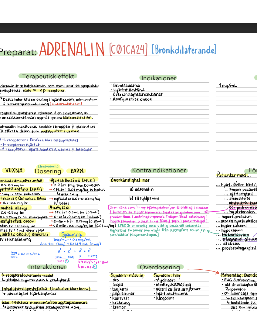 Farmakologi: Anteckningar