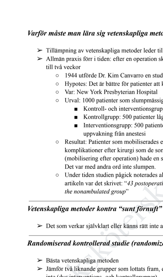 Forskningsmetodik: Anteckningar