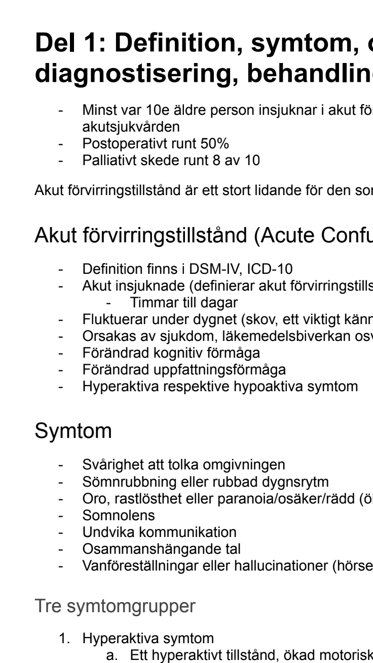 Geriatrik: anteckningar