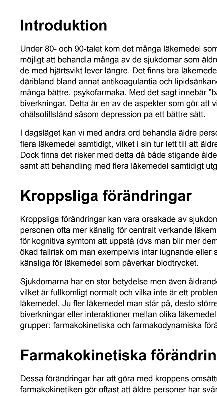 Geriatrik: anteckningar