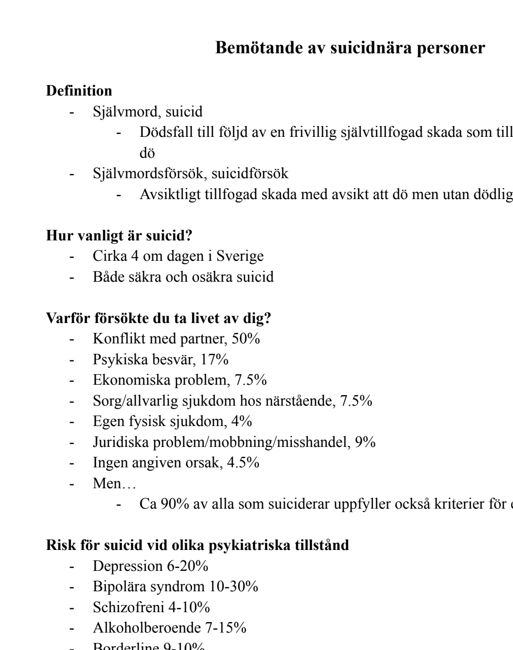 Psykiatri: anteckningar
