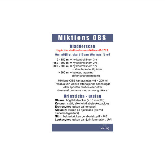 Miktions-OBS/Bladderscan/Urinsticka