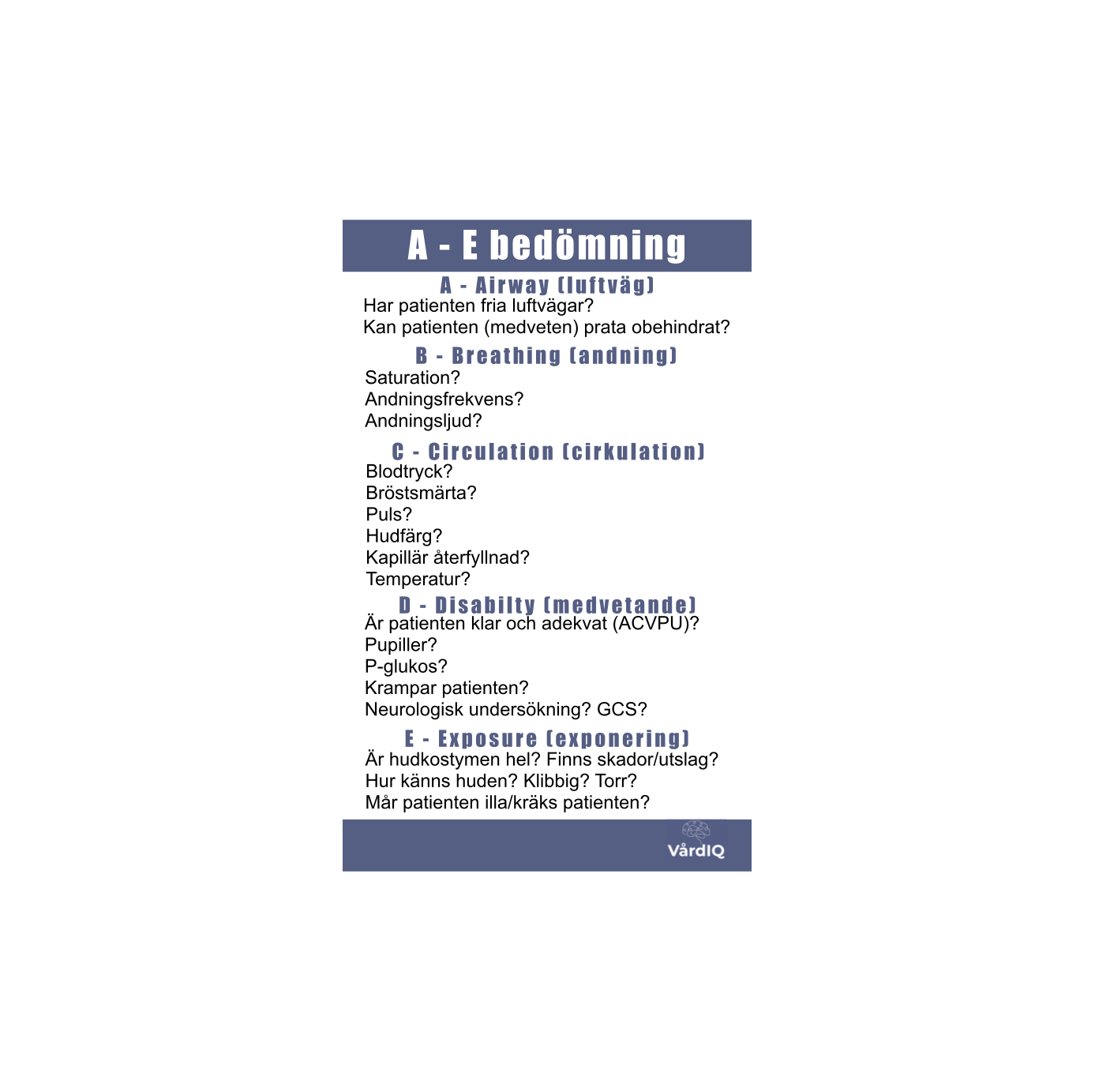 A-E bedömning och behandling