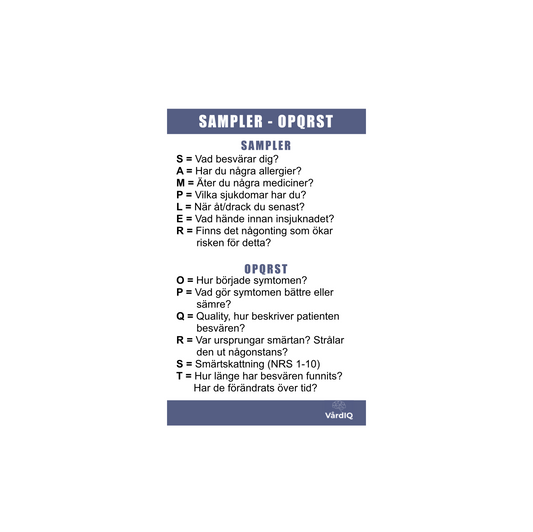 SAMPLE och OPQRST