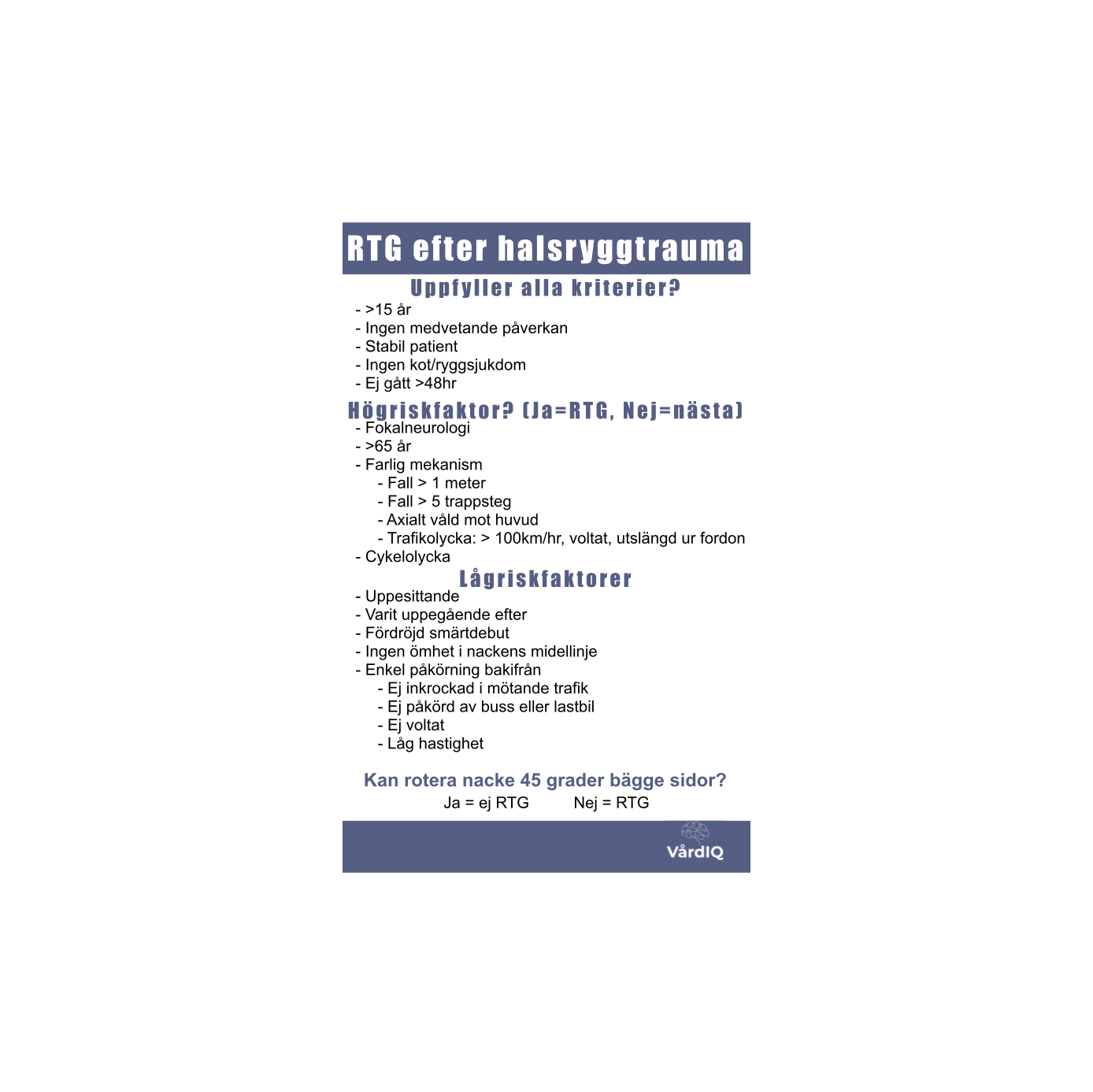 Intoxikation och röntgen efter halsryggstrauma